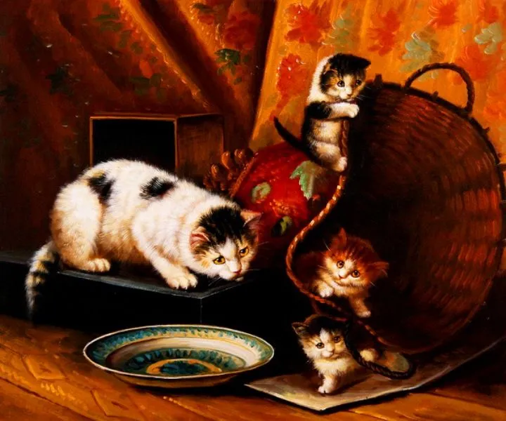 Imágenes Arte Pinturas: PINTURA BODEGON CON GATOS Imágenes Arte Pinturas: PINTURA BODEGON CON GATOS