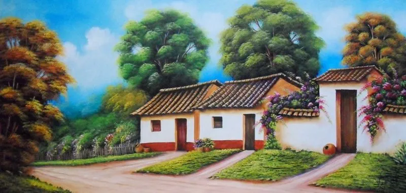 Cuadros Modernos Pinturas : Paisajes al Óleo Fáciles