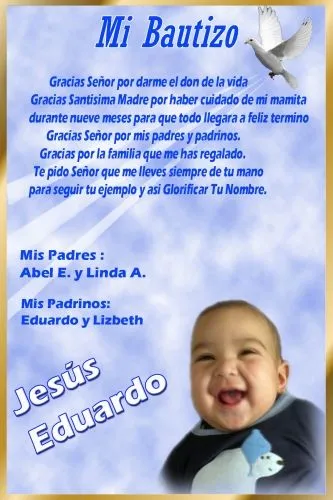 Oraciones de mi bautizo - Imagui