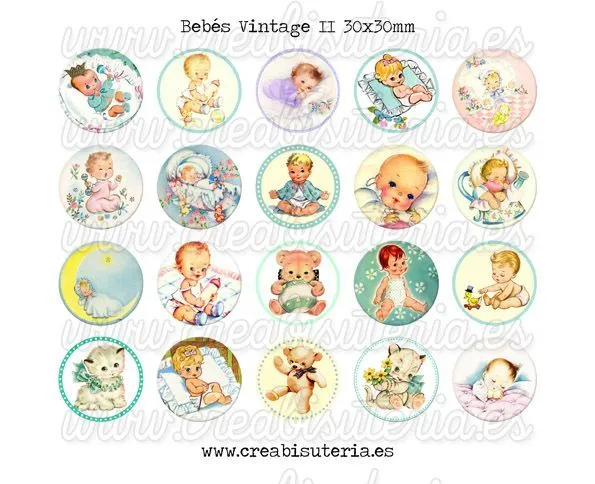 Imágenes bebés vintage Images babies vintage 30x30mm http://www ...