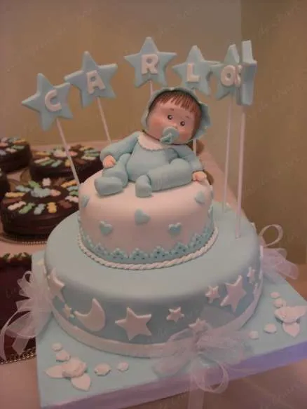 Pasteles fondant para bautizo de niño - Imagui