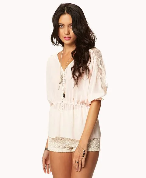 Imagenes de blusas de chifon con encaje - Imagui Imagenes de blusas de chifon con encaje - Imagui