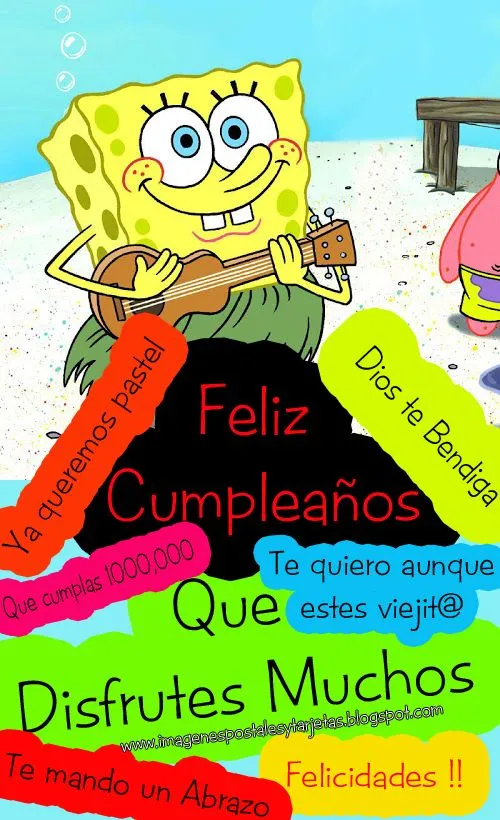 Imágenes de Bob Esponja de feliz cumpleaños - Imagui