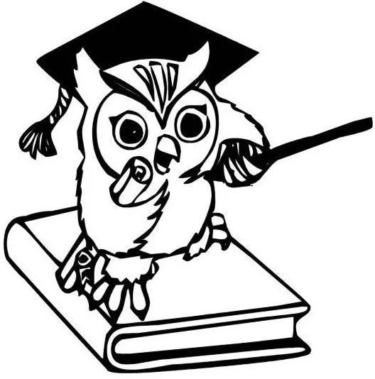 Dibujo para colorear buho leyendo - Imagui