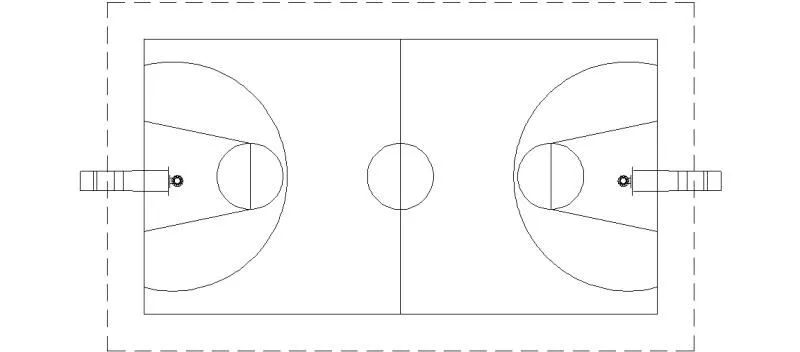 Bloques AutoCAD Gratis de Cancha de Baloncesto