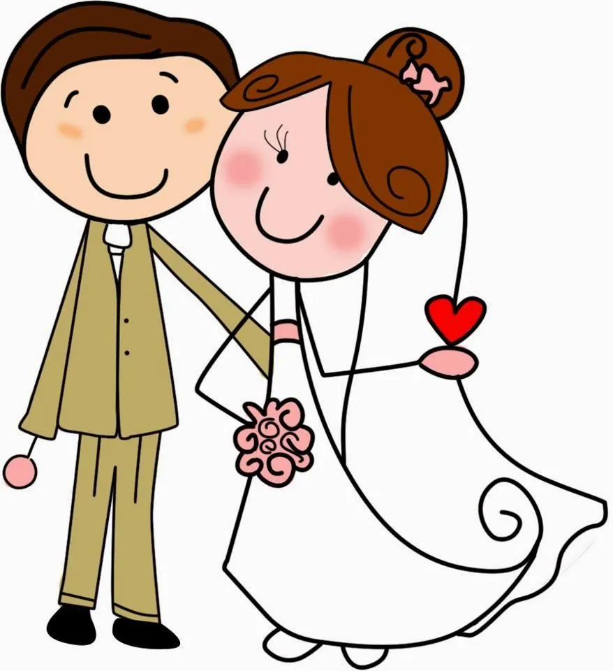 Imágenes de Caricaturas de Parejas de Novios Vestidos para Boda ...