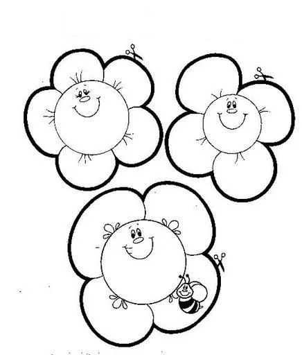 Caritas de flores para colorear - Imagui