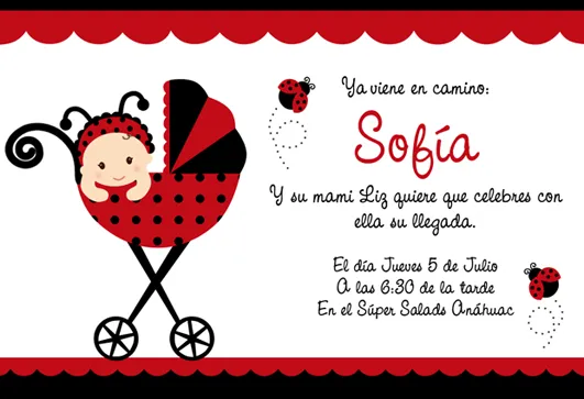 Diseño de invitaciones en Monterrey: Cute Baby Shower: Catarinas!
