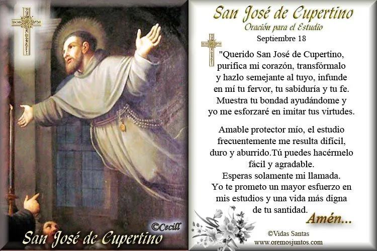 Imágenes de Cecill: Estampita y Oración a San José de Cupertino Imágenes de Cecill: Estampita y Oración a San José de Cupertino