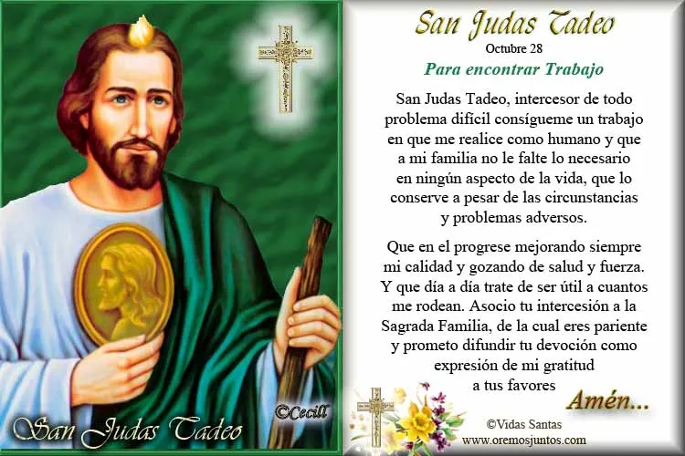 Imágenes de Cecill: Estampita y Oración a San Judas Tadeo Imágenes de Cecill: Estampita y Oración a San Judas Tadeo