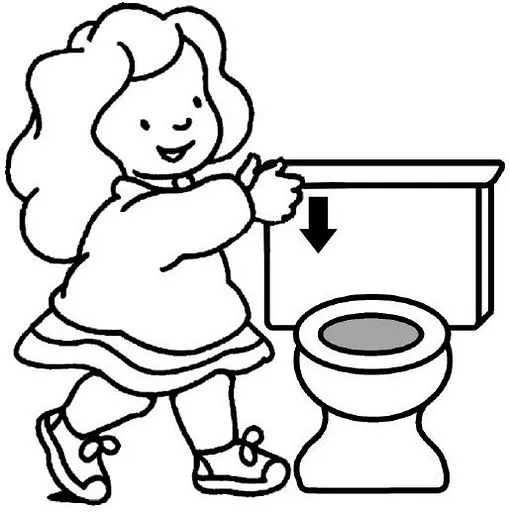 Free coloring pages of para ir al baño