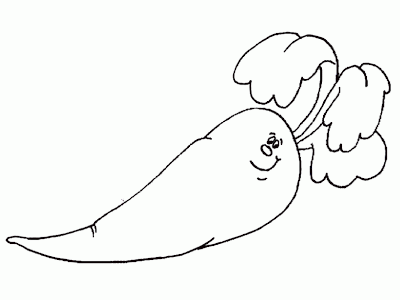 Imagenes para colorear: Dibujo de una zanahoria gordita para iluminar Imagenes para colorear: Dibujo de una zanahoria gordita para iluminar