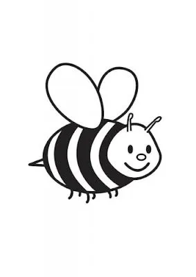 Imagenes para colorear: Caricatura de abeja para iluminar Imagenes para colorear: Caricatura de abeja para iluminar