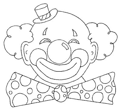Imagenes para colorear: Dibujo de la cara de un payaso para iluminar Imagenes para colorear: Dibujo de la cara de un payaso para iluminar