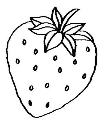 Imagenes para colorear: Fresa dibujada para colorear Imagenes para colorear: Fresa dibujada para colorear