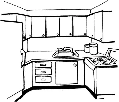 Kitchen coloring page | Super Coloring
