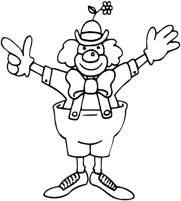Imagenes para colorear: Imagenh de payasito gracioso en blanco y negro Imagenes para colorear: Imagenh de payasito gracioso en blanco y negro