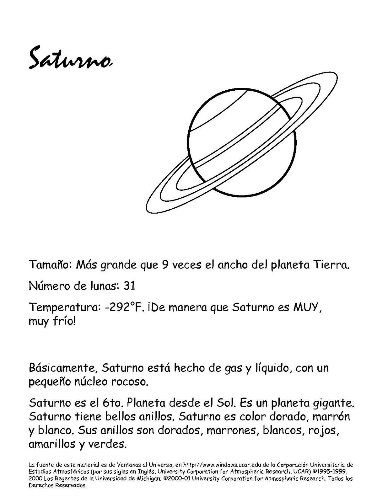 para colorear el PLANETA SATURNO. Caracteristicas | Dibujo | Colorear ... para colorear el PLANETA SATURNO. Caracteristicas | Dibujo | Colorear ...
