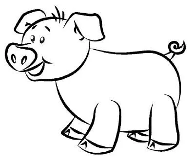 Imagenes para colorear: Puerco en caricatura para iluminar Imagenes para colorear: Puerco en caricatura para iluminar