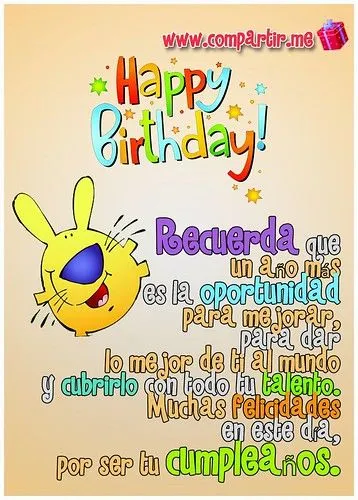 Imágenes para Compartir: Postal de Happy Birthday con frase de ... Imágenes para Compartir: Postal de Happy Birthday con frase de ...