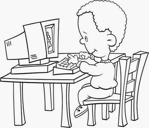 Imágenes de computadoras para pintar y colorear para niños - Para ... Imágenes de computadoras para pintar y colorear para niños - Para ...