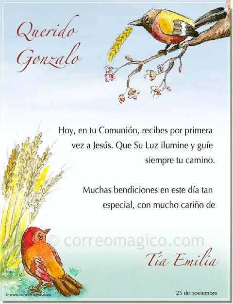 Felicitaciones para primera comunión - Imagui