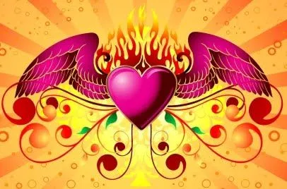 Como dibujar un corazon con alas - Imagui