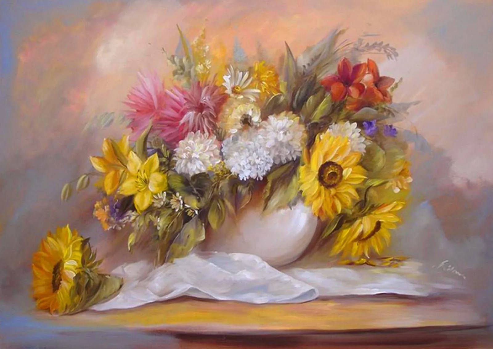 Fotos de flores pintadas al óleo - Imagui