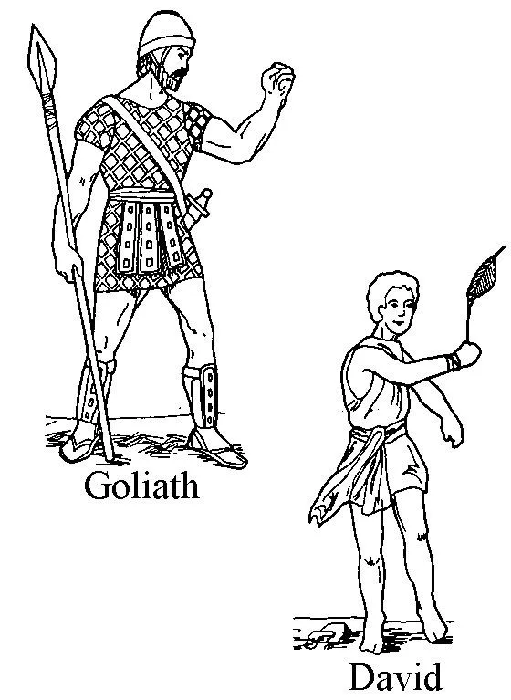 Pinto Dibujos: David y Goliath para colorear Pinto Dibujos: David y Goliath para colorear