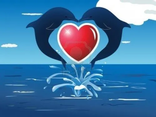 Delfines besandose - Imagui