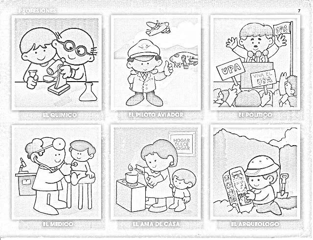 90 FIGURITAS DE OFICIOS PARA COLOREAR (INFANTIL) « PARA JEFATURAS ...
