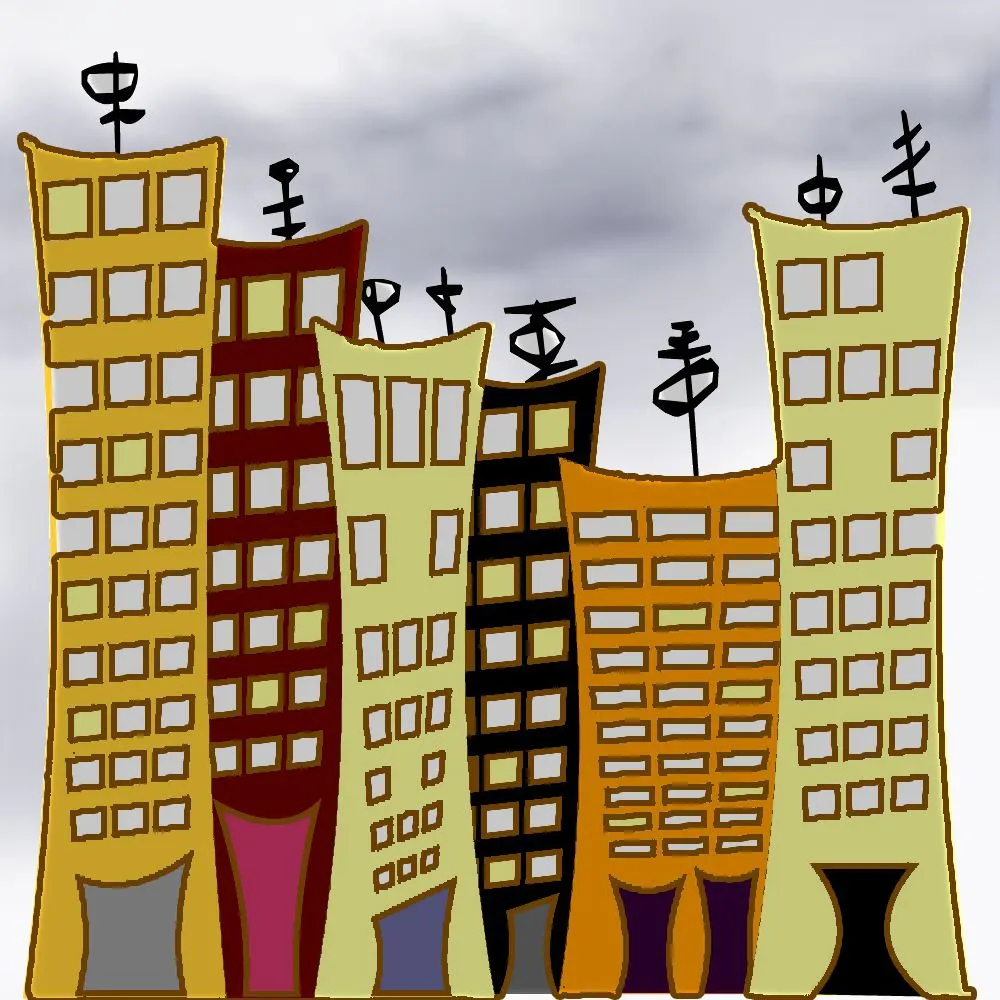 En este trocito de ciudad , se puede ver una fila de edificios ... En este trocito de ciudad , se puede ver una fila de edificios ...