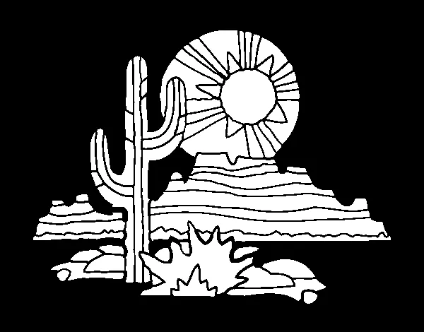 Dibujo de Desierto de Colorado para Colorear - Dibujos.net Dibujo de Desierto de Colorado para Colorear - Dibujos.net