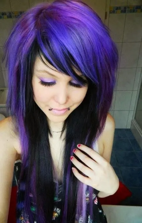 Cabello negro y morado - Imagui