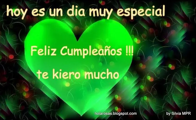 Imagenes para tu facebook: Postal de cumpleaños corazon verde te kiero