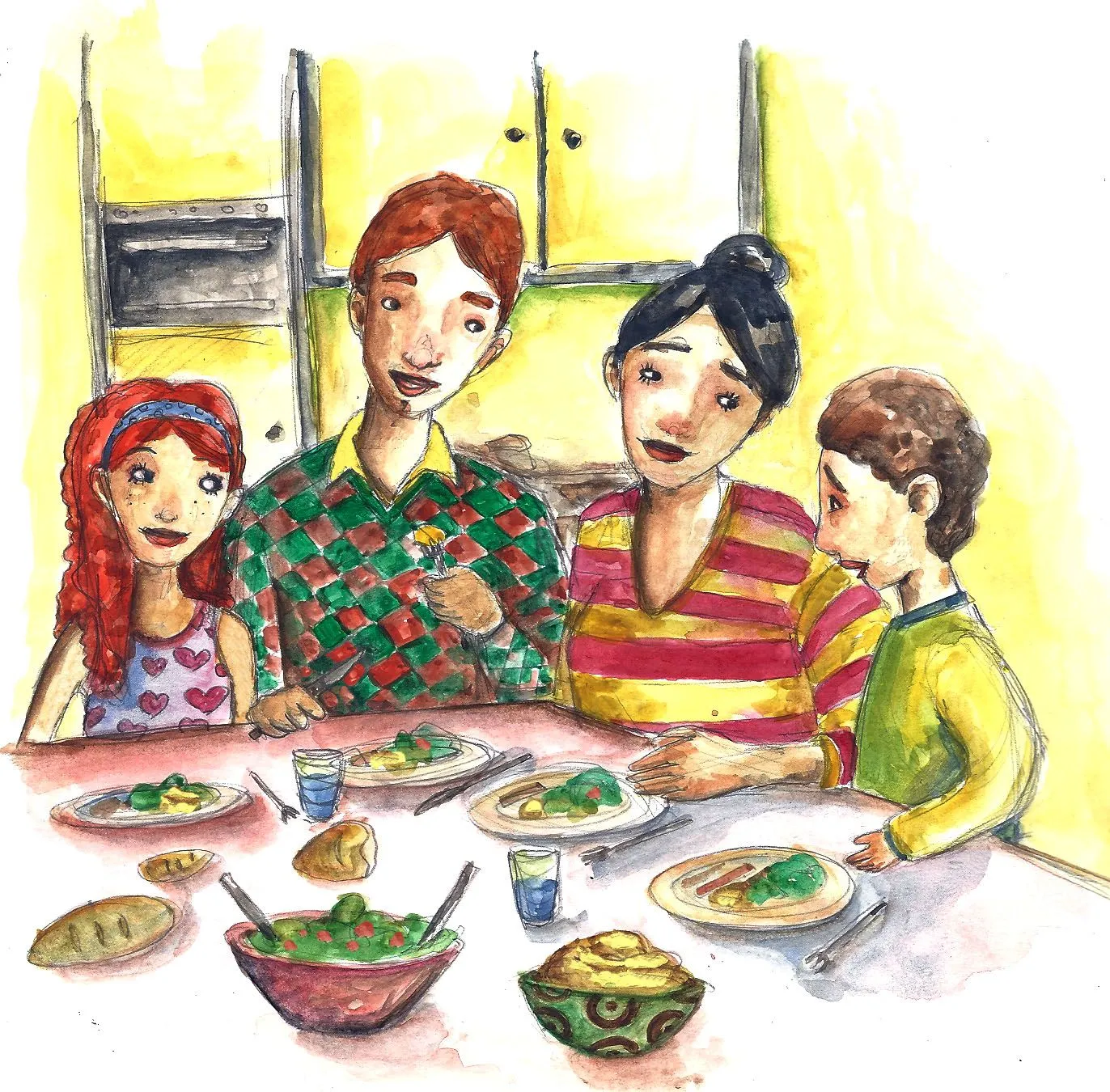 Una familia comiendo - Imagui
