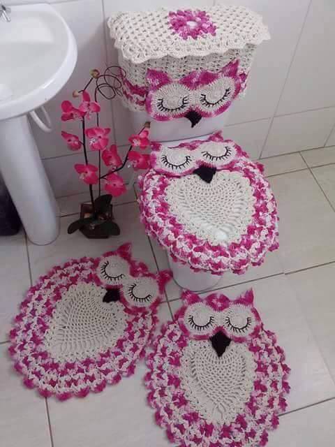 Imagenes, fantasia y color: IDEAS EN JUEGOS DE BAÑO EN CROCHET