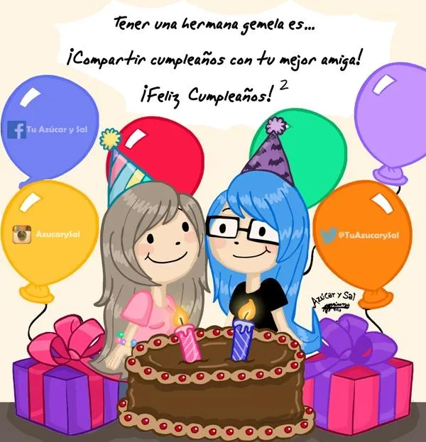 Feliz cumpleaños gemelas - Imagui