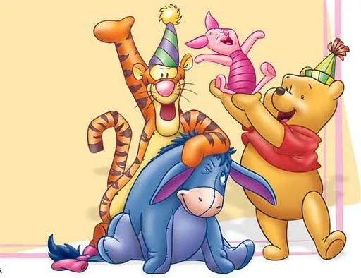 Imagenes de feliz cumpleaños de Winnie Pooh bebé y sus amigos - Imagui