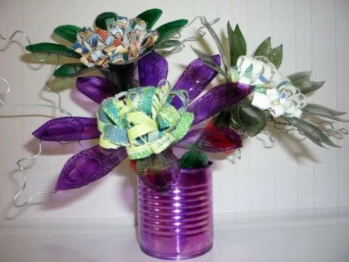 Flores con botella de plástico - Imagui