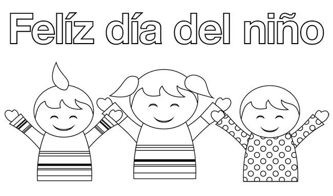 Imagenes y fotos: Feliz Día del Niño para Colorear