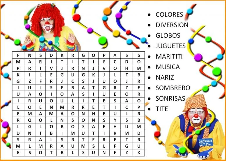 Imagenes y fotos: Sopa de Letras para Niños, parte 1