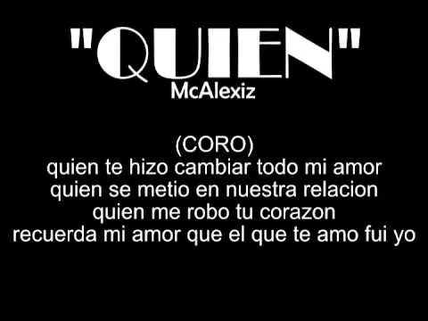 QUIEN - Rap Romantico / McAlexiz - YouTube