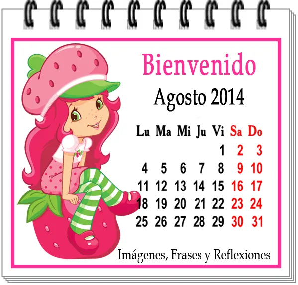 Imágenes, Frases y Reflexiones: CALENDARIOS INFANTILES DE AGOSTO 2014