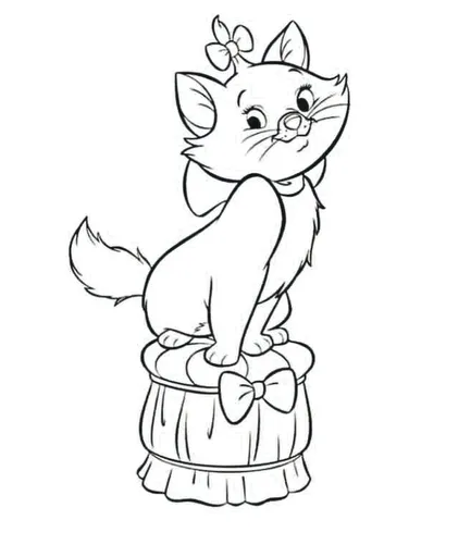 Gatita marie para colorear - Imagui