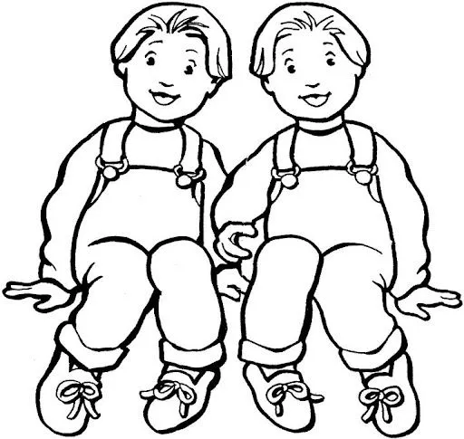 IMAGENES DE GEMELOS PARA COLOREAR - Imagui