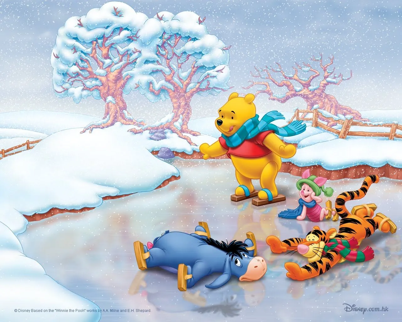 Fondos infantiles Disney de Navidad - Winnie the Pooh Fondos infantiles Disney de Navidad - Winnie the Pooh