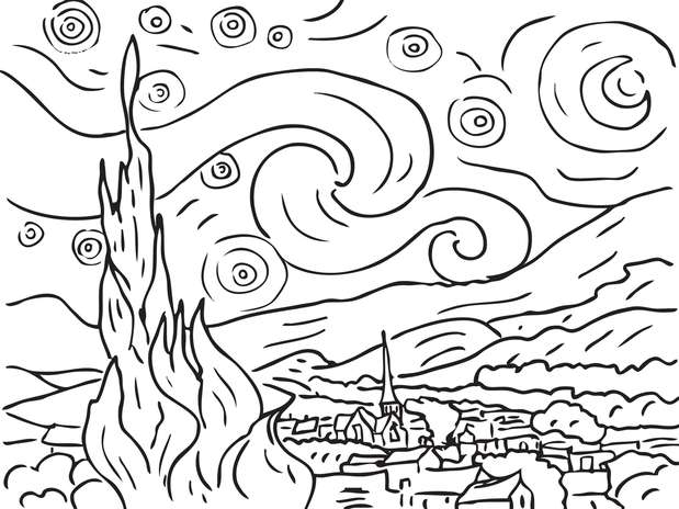 Cuadros para colorear de van gogh - Imagui