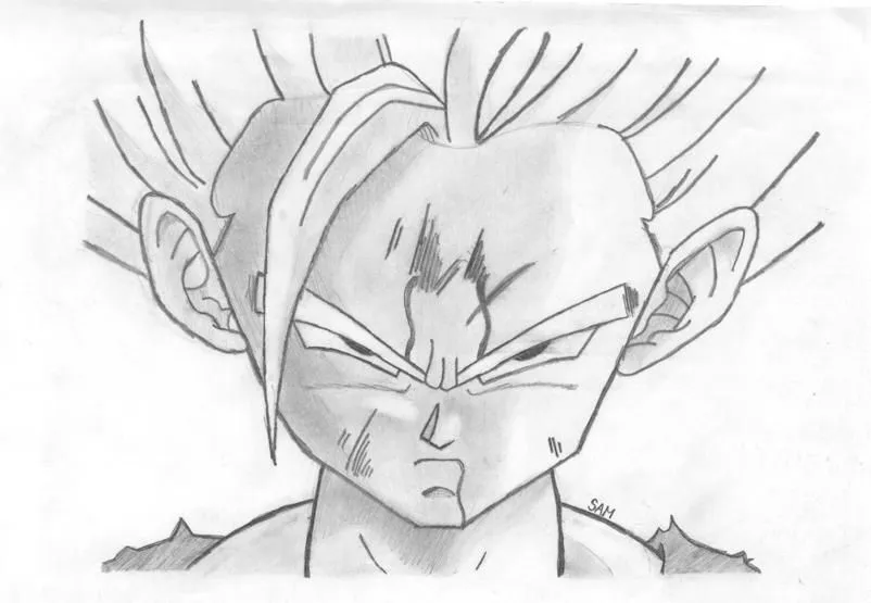 Dibujos de gohan a lapiz faciles - Imagui