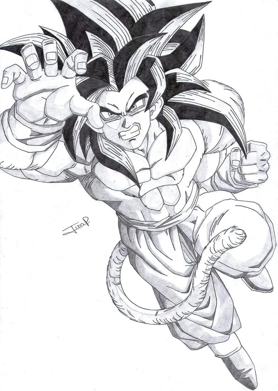 Goku fase 4 a lapiz - Imagui